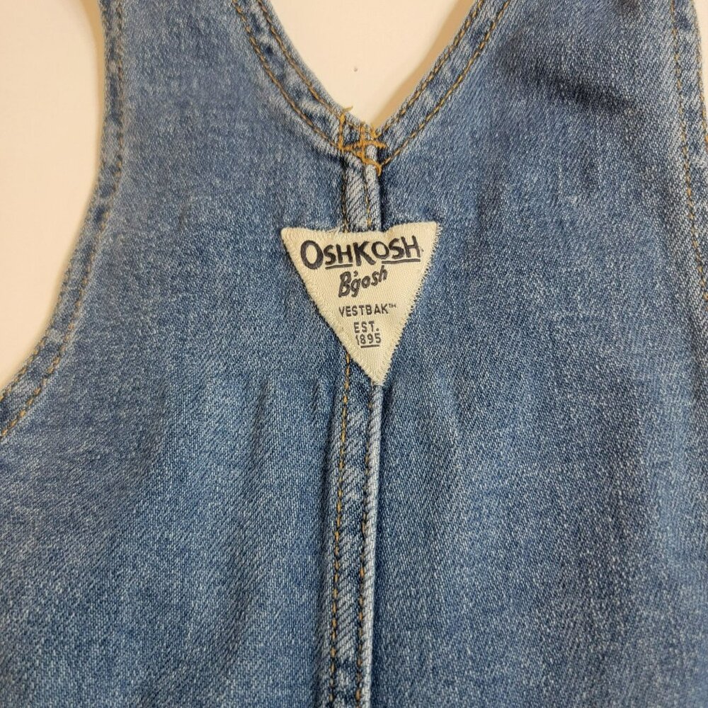 OshKosh B'Gosh Overalls, Toddler 3T, Denim Blue, Snap Button, Classic, GUC - Picture 3 of 13